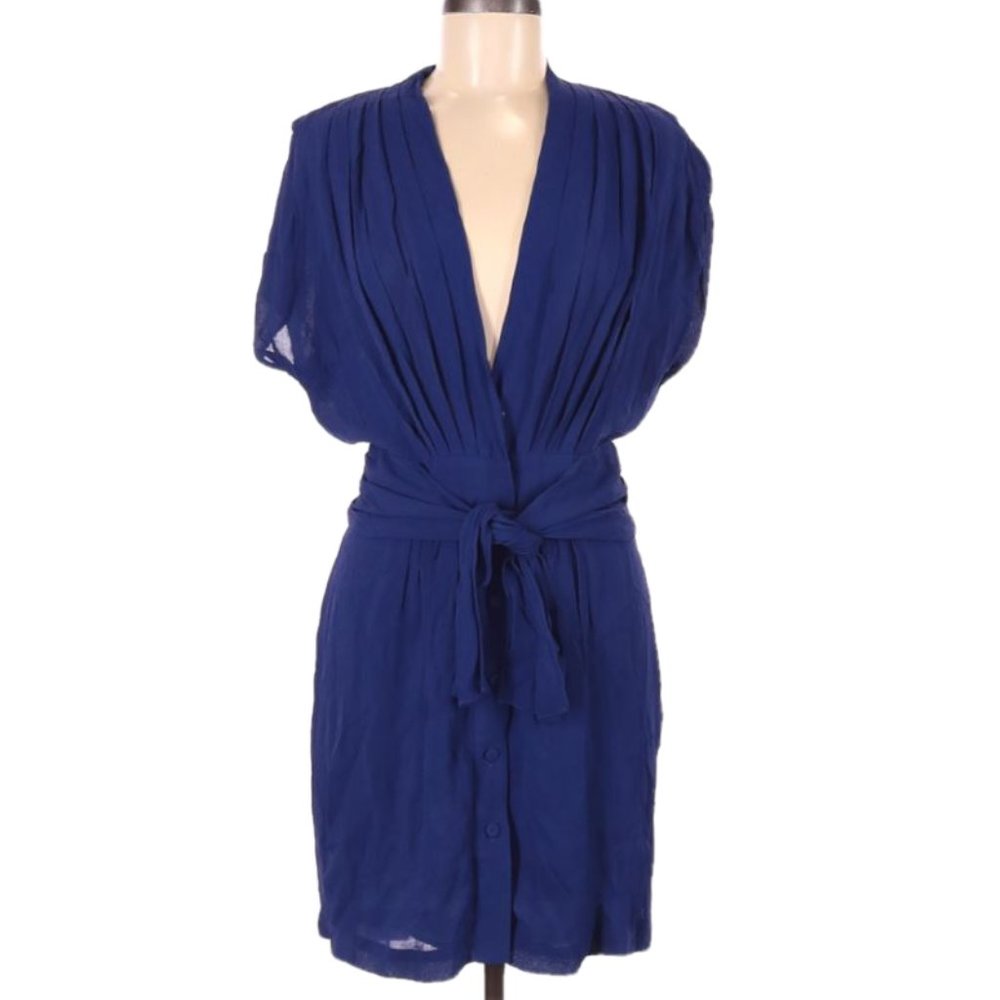 BCBGMaxAzria Runway Shirt Dress 6 NWT Blue